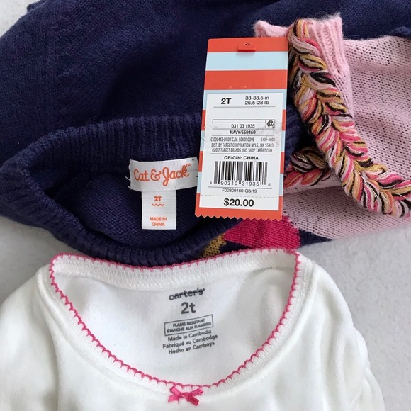 Cat & Jack and Carter's New Top Bundle Girls 2T - Picture 10 of 12